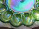 Vintage Carnival Glass Lime Green Hobnail15 Oyster / Deviled Egg Plate Plates photo 2