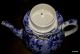 Antique Flow Blue Teapot Honeycomb Flowers Gold Trim A.  W.  L.  Arthur Wood England Teapots & Tea Sets photo 3