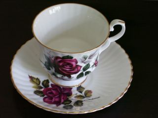 Royal Windsor England Bone China Red Rose Cup And Saucer photo