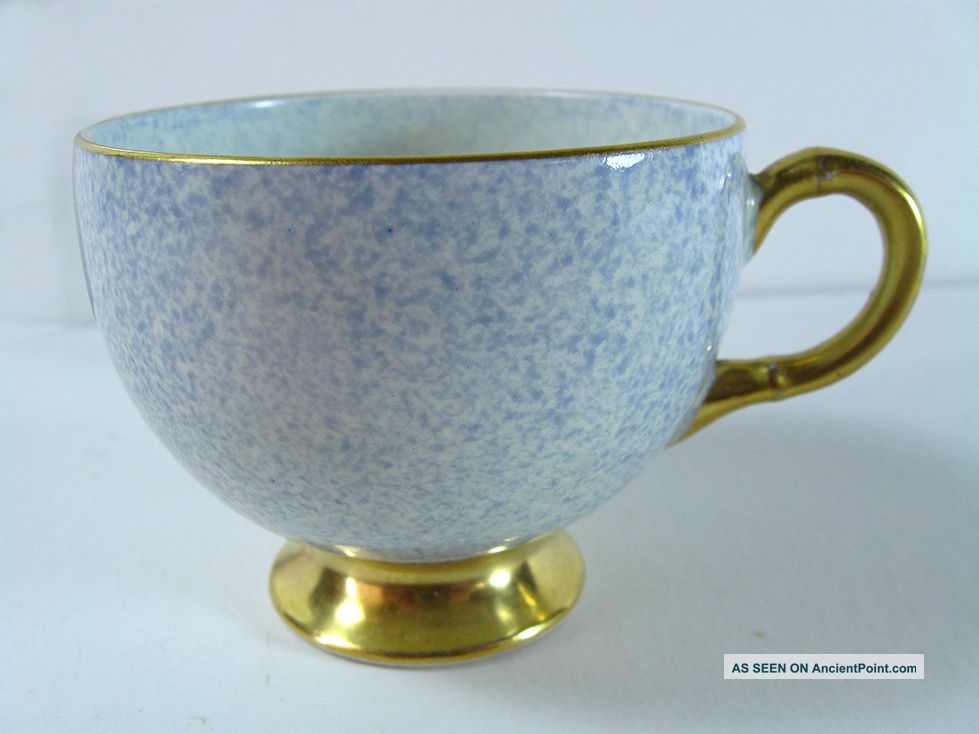 Rare And Eb Foley Bone China Cup Pastel Blue Speckle Gold Trim V1700 Cups & Saucers photo