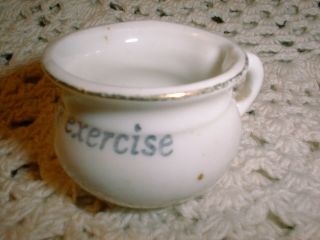 1900 ' S Miniature Porcelain Evil Eye Morning Exercise Chamber Pot Germany $7.  99 photo