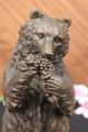 Tall Hungry Bear Eating Grapes Bronze Sculpture Statue Figurine Figure Metalware photo 3