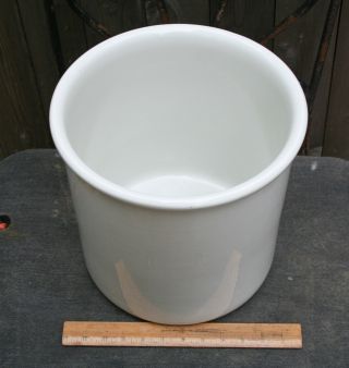 Large 5 Gallon Crock Hall Usa Stamped Vintage White Bain Marie Pot Jar photo