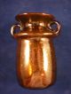 Hand Blown Art Glass Amber Bubble Glass Vase Made Egypt Vases photo 1