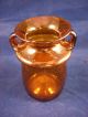 Hand Blown Art Glass Amber Bubble Glass Vase Made Egypt Vases photo 3