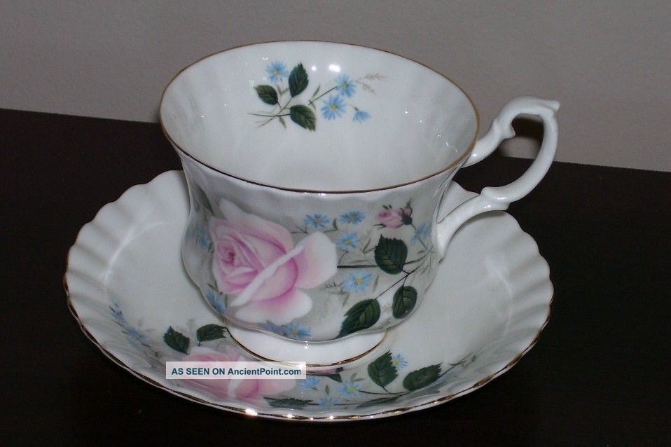 Royal Albert England Bone China Pink Rose Cup And Saucer Cups & Saucers photo