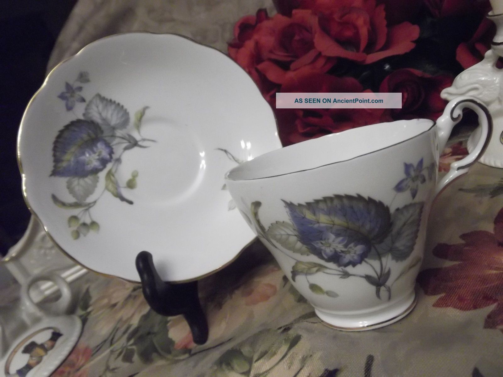 Regency English Bone China Leaf Bouquet Tea Cup And Saucer. Cups & Saucers photo