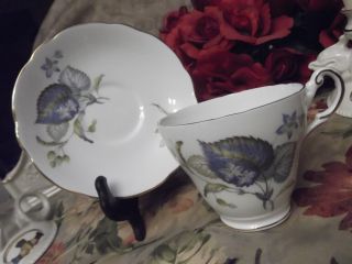 Regency English Bone China Leaf Bouquet Tea Cup And Saucer. photo