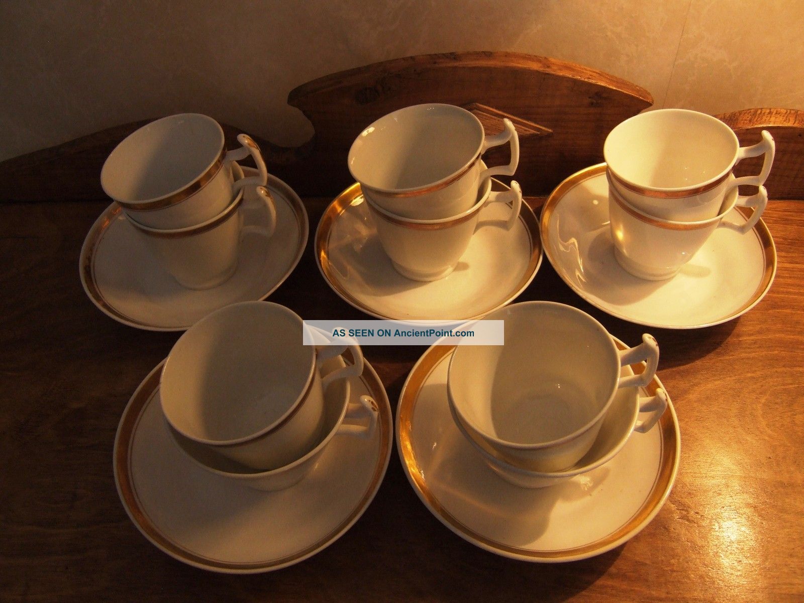Very Rare Collection English Porcelain Coffee & Tea Cups & Saucers,  About 1815 Cups & Saucers photo