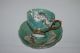 2 Antique Shafford Tea Cup Applied Dragon Hand Painted Japan Yellow & Green Cups & Saucers photo 5
