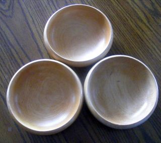 Set Of Hand Carved Teak Or Sandalwood Salad Bowls Japan photo