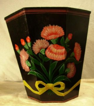 Toleware Tin Hand Painted Plant Container photo