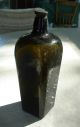 Antique Dark Olive Green Gin Coffin Glass Bottle Bottles photo 2