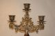 Antique French Victorian Floral 3 Arm Candelabra Stunning Metalware photo 1