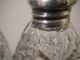 Vtg Antique Pressed Glass Salt & Pepper Shakers Marked Sterling Caps Made In Usa Salt & Pepper Shakers photo 1