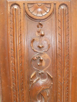 19thc Art Nouveau Mahogany Carved Panel photo
