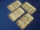 Vintage Paper Mache Japan Tole Snack Trays Set Of (4) Gold Floral / Birds Toleware photo 1