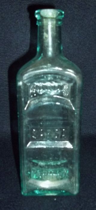 Antique Hood ' S Saraparilla Aqua Glass Bottle photo