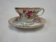 Old Vintage Cup & Saucer Pansy & White Trimmed In Gold Japan Label Cups & Saucers photo 1