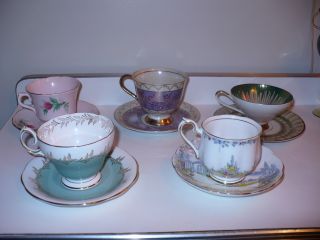 Lot 5 Vintage Tea Cups Saucers Royal Albert/vale Queen Anne Seltmann Japan photo