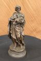 Real Bronze Metal Statue On Marble Holy Joseph God Baby Jesus Sculpture Biblical Metalware photo 2