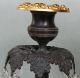 Pair French Regency Bronze Candlesticks Lustres 19th Ct Metalware photo 2