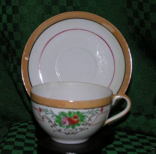 Tea Cup & Saucer Chikaramachi Japan Hand Painted photo