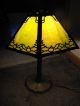 Miller Lamp Company 6 Panel Slag Glass Lamp All Signed Ml Co 235 Works Lamps photo 1