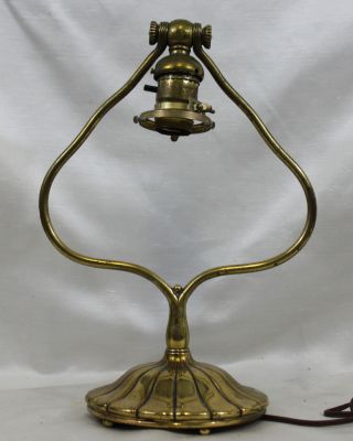 Bronze Tiffany Studios Lamp Base,  Harp Form photo