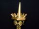 French Religious Gothic Candle Holder Crown Top.  19th.  Century Metalware photo 8