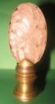 Fine Antique Oriental Carved Pink Quartz And Brass Jade Oval Lamp Finial - Nr Lamps photo 1