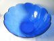 Royal Blue Glass Bowl With Scalloped Rim Bowls photo 1