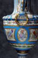 Pair Of Rich Antique Celestial Blue Sevres Porcelain Urns Lidded Vases C.  1860 Vases photo 5