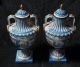 Pair Of Rich Antique Celestial Blue Sevres Porcelain Urns Lidded Vases C.  1860 Vases photo 7