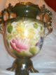 Vintage Handpainted Gilded Floral Vase Vases photo 2