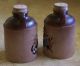 Vintage Ceramic Hunter & Dog Salt Pepper Shakers Jugs Crocks Hand Painted Relief Salt & Pepper Shakers photo 2