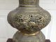 19thc Chinese Bronze Large Footed Vase Dragons Lions Foo Dogs Detail Metalware photo 2