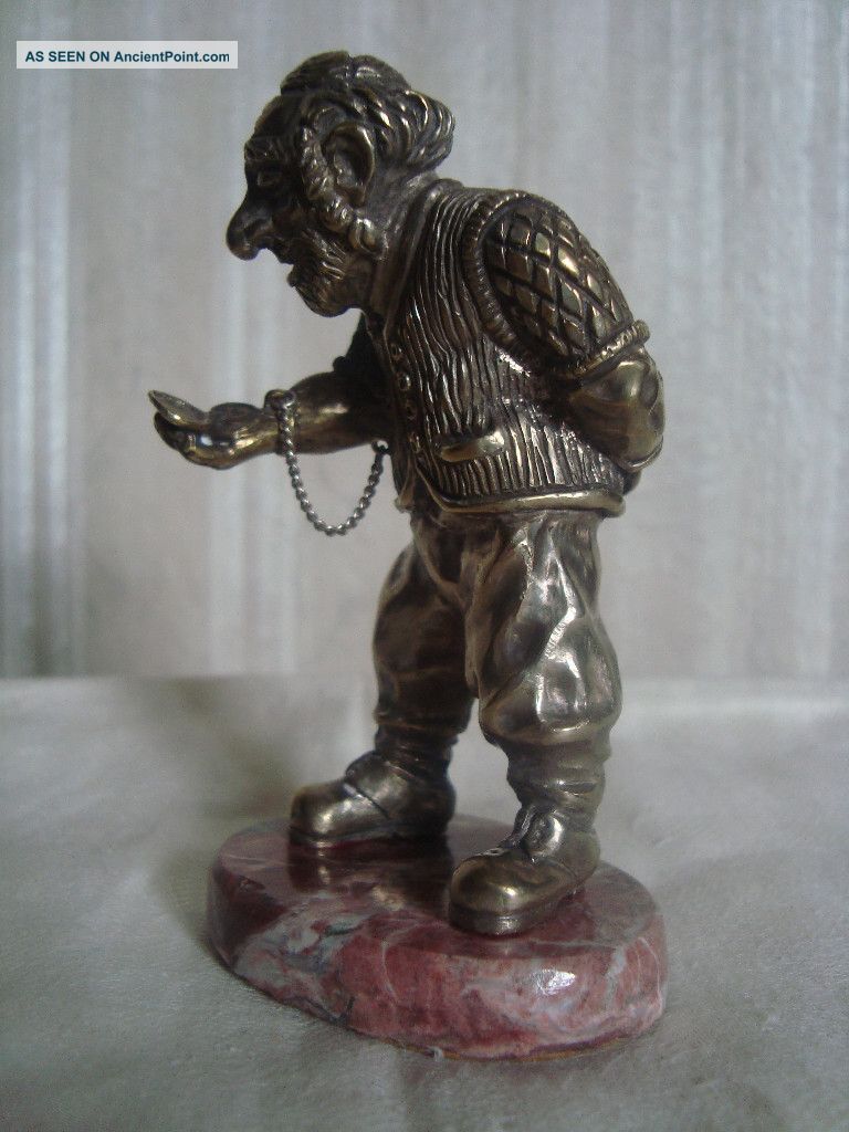 Bronze Silver - Plate Jew,  Hebrew (rabbi) Sculpture Metalware photo