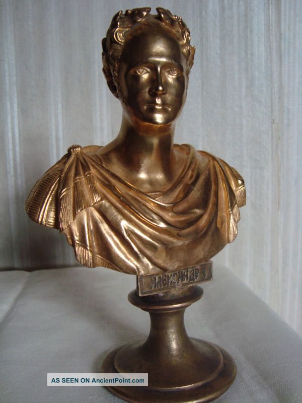 Antique Bronze (gilding) Sculpture Of Russian Czar (king) Metalware photo