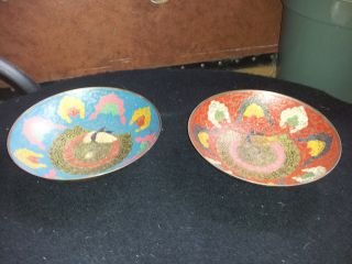 Set Of 2 Peacock Motif Bowls photo
