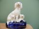 Mid 19thc Staffordshire Group Figure Of Poodle & Pups Figurines photo 4