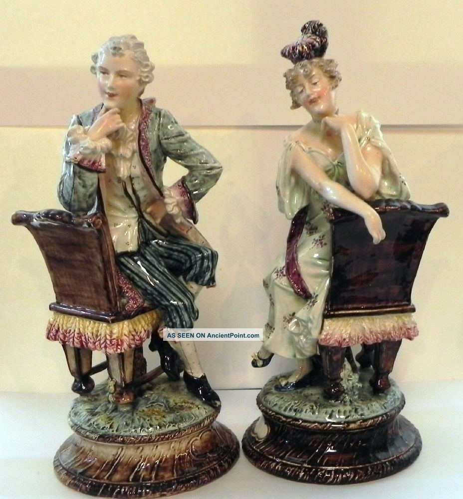 Antique Perfection - 1800 ' S High Society Couple In Porcelain - Austria Figurines photo