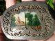 Antique French Silver,  Painted Glass & Silk Coin Purse Chinoiserie Other photo 1