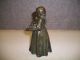 An Antique Bronze German Bell Push/ringer Servant Call Button Young Girl Signed Metalware photo 4