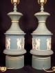 Pair Classical Blue And White Tole Lamps Lamps photo 5