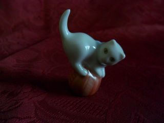 Herend Kitten Equilibrating On Ball Figurine Porcelain Cat photo