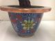 Chinese Cloisonne Agate,  Jade & Rose Quartz Flowers Tree (hand Made) - 16 