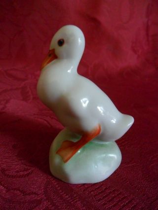 Herend White Duck Figurine Porcelain Antique photo