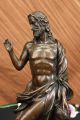 Signed Valli Jesus Christ On Rock Bronze Sculpture Statue Figure Art Nr Metalware photo 7