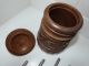 Hand Carved Solid Wood Tobacco Jar - With Lid - Signed By Artist Bossant Other photo 1